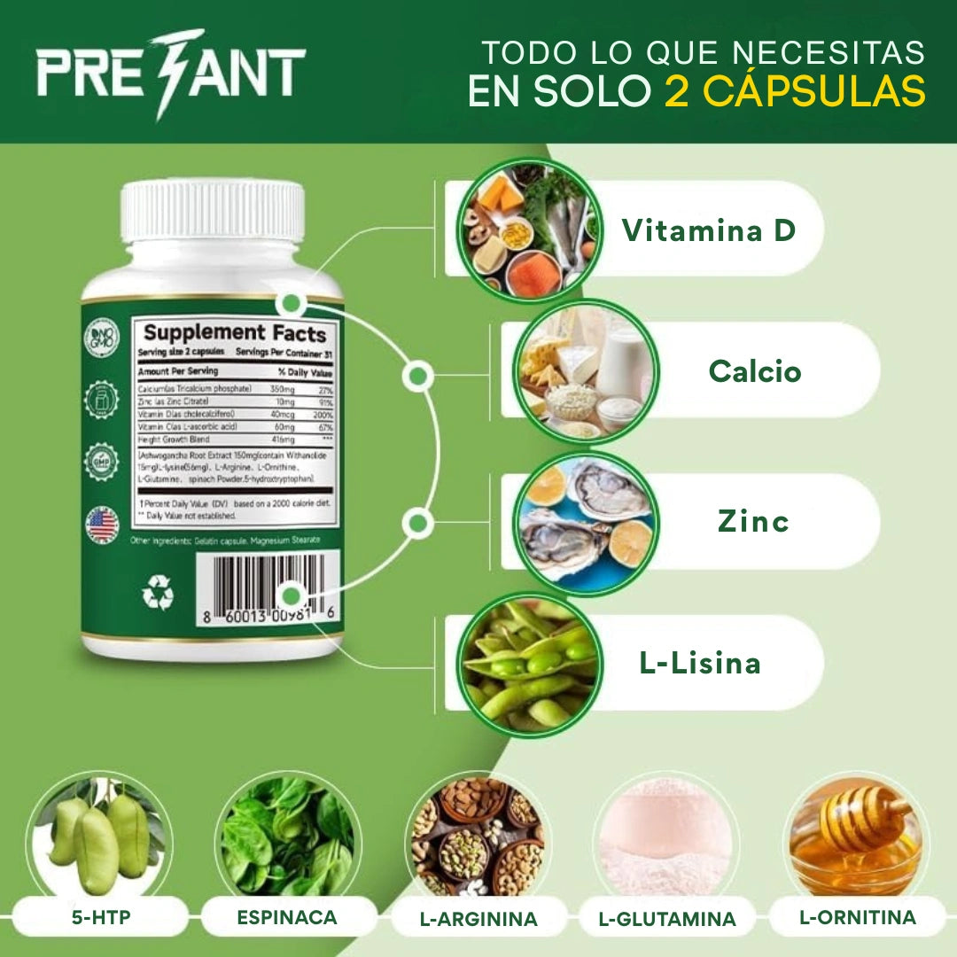 Maximizador de altura- Capsulas de crecimiento máximo