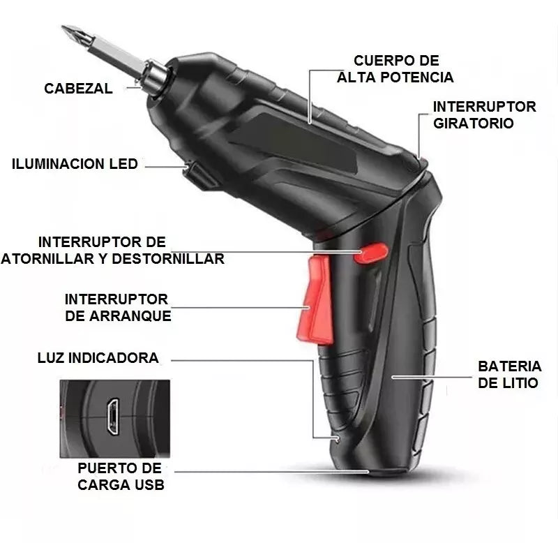 Taladro Destornillador Inalambrico