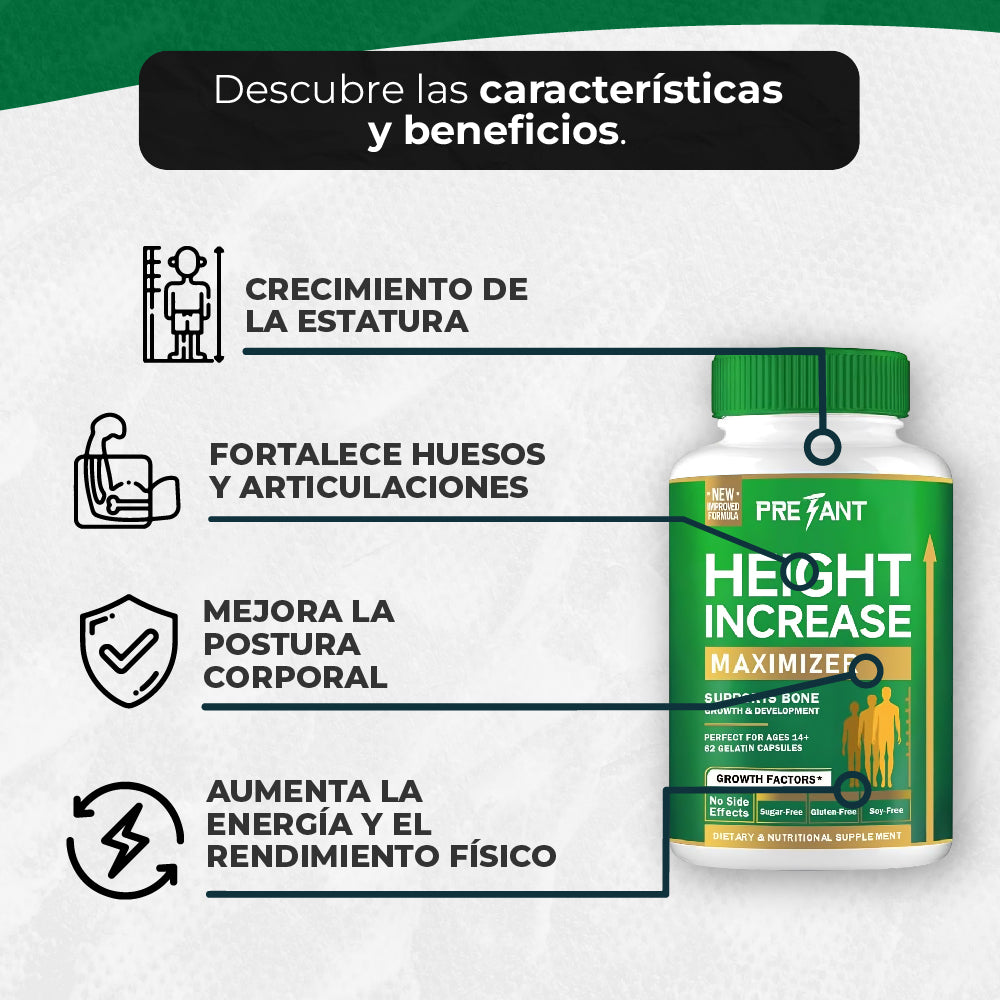 Maximizador de altura- Capsulas de crecimiento máximo