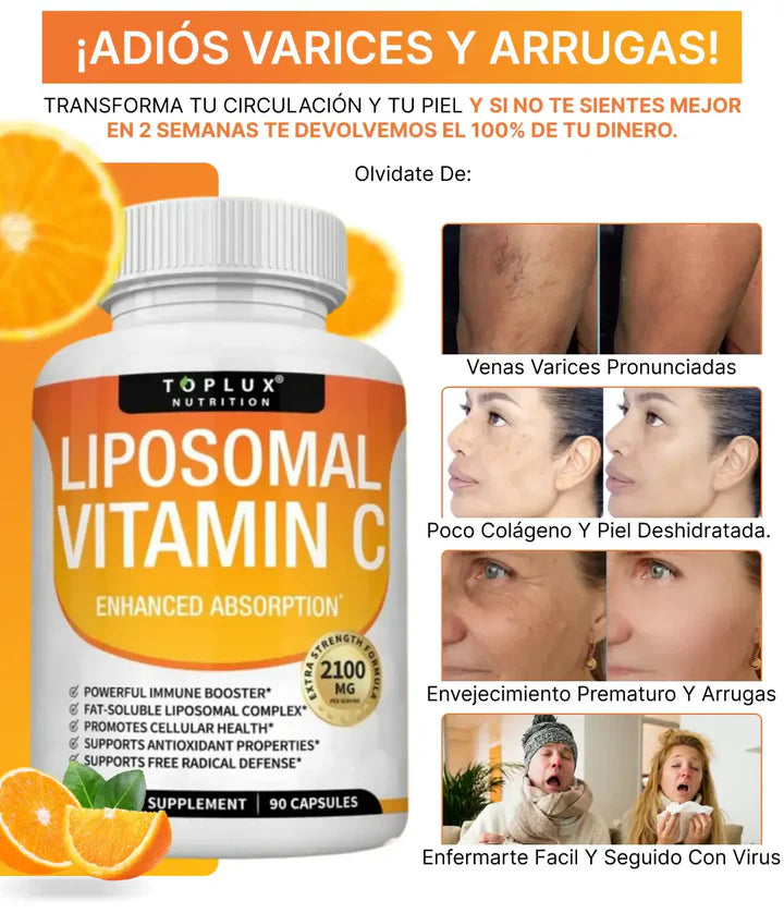 LIPOSOMAL VITAMINA C | Mas joven, apoyando la circulacion, las varices con mas salud