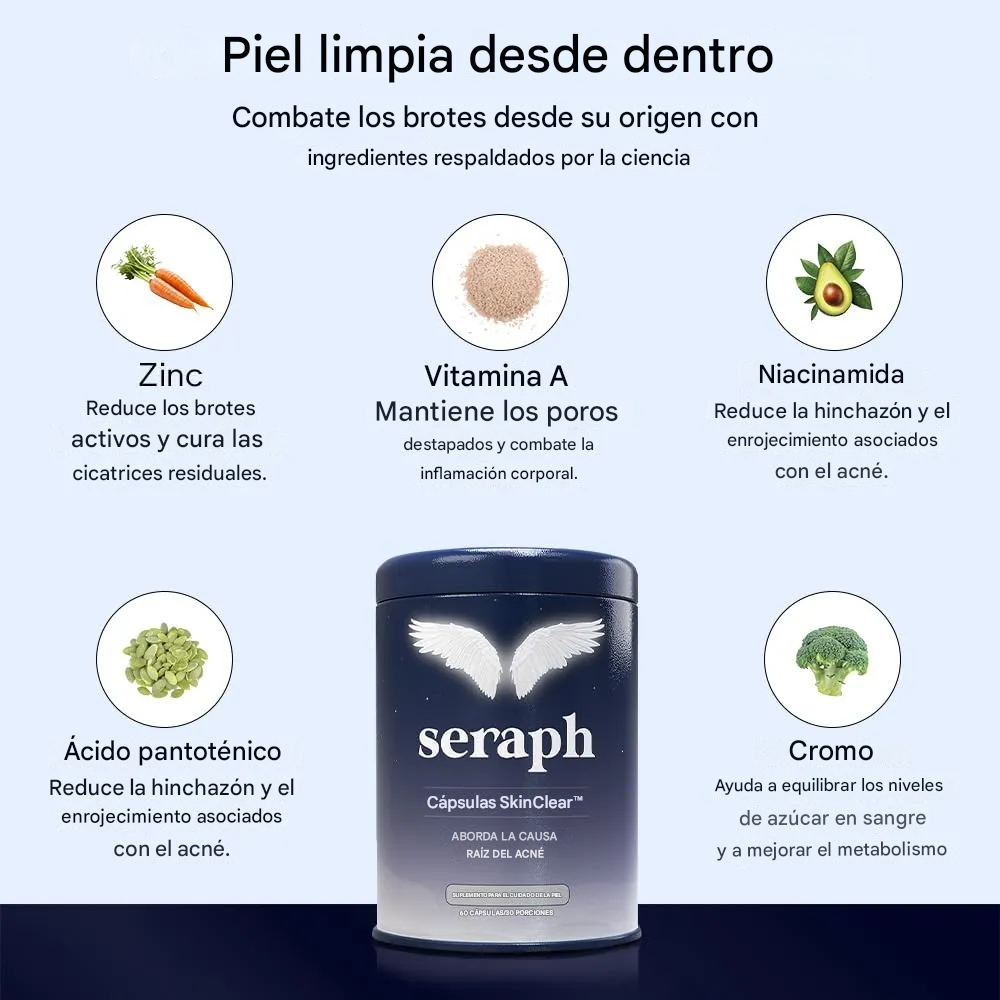 🪽 SERAPH - El suplemento que elimina el acné hormonal y te devuelve la confianza frente al espejo